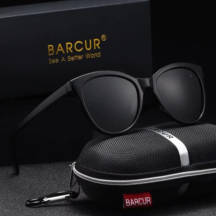 BARCUR-Lunettes de soleil polarisées œil de chat pour femme, monture PC, simple, confortable, ultra