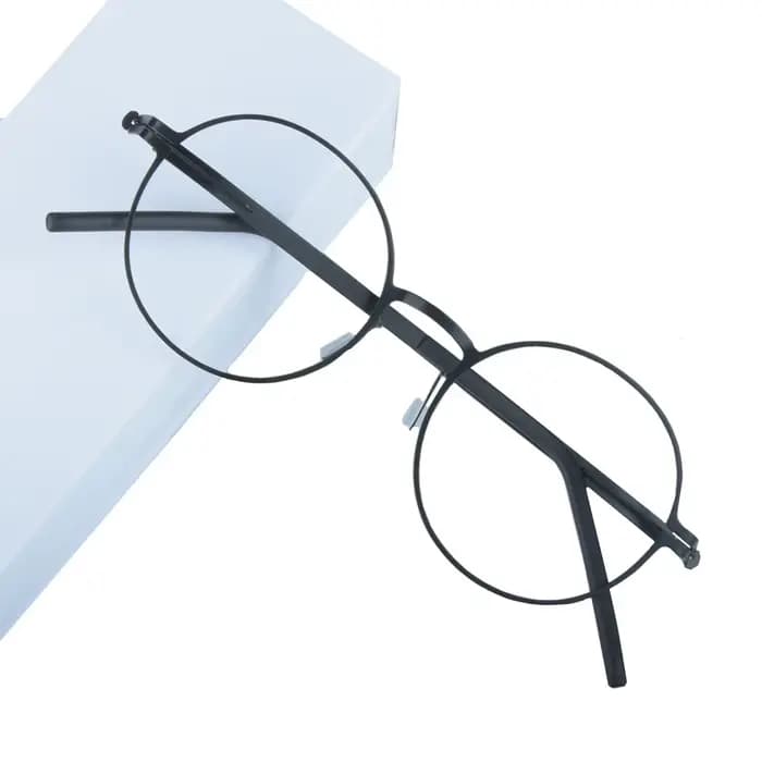 Allemagne marque ronde sans vis lunettes cadre hommes femmes mode ultraléger Simple lunettes Vintage