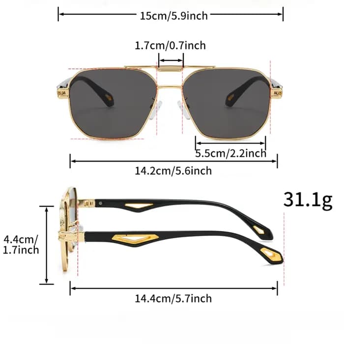 KAMMPT Vintage carré lunettes de soleil hommes nouveau classique Double pont dégradé nuances à la mode rétro marque