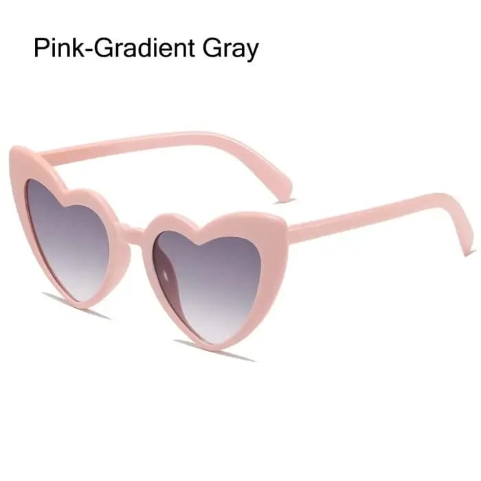 Lunettes de soleil en forme de coeur Vintage tendance rue tir nuances Protection UV mode irrégulière rose