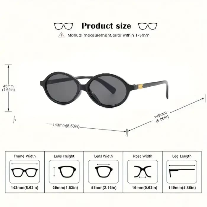 1 paire de lunettes rondes noires à la mode pour femmes