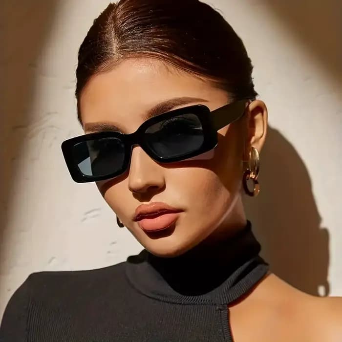 Lunettes de soleil rectangulaires à la mode pour femmes et hommes