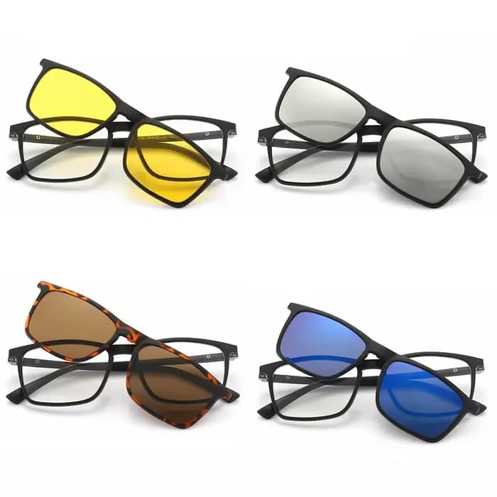 Lunettes de soleil polarisées hommes femmes 2 en 1 pince magnétique
