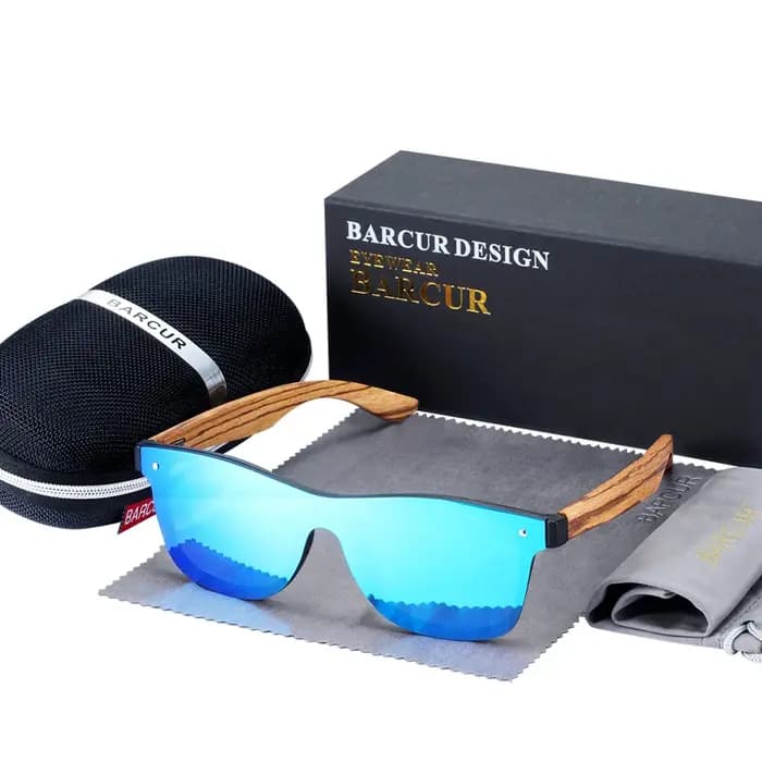 BARCUR luxe ombre de soleil hommes en bois lunettes