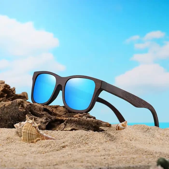 GM lunettes de soleil en bois de bambou naturel