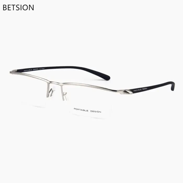 BETSION – lunettes en alliage de titane pour hommes et femmes, monture demi-bord, verres de Prescrip