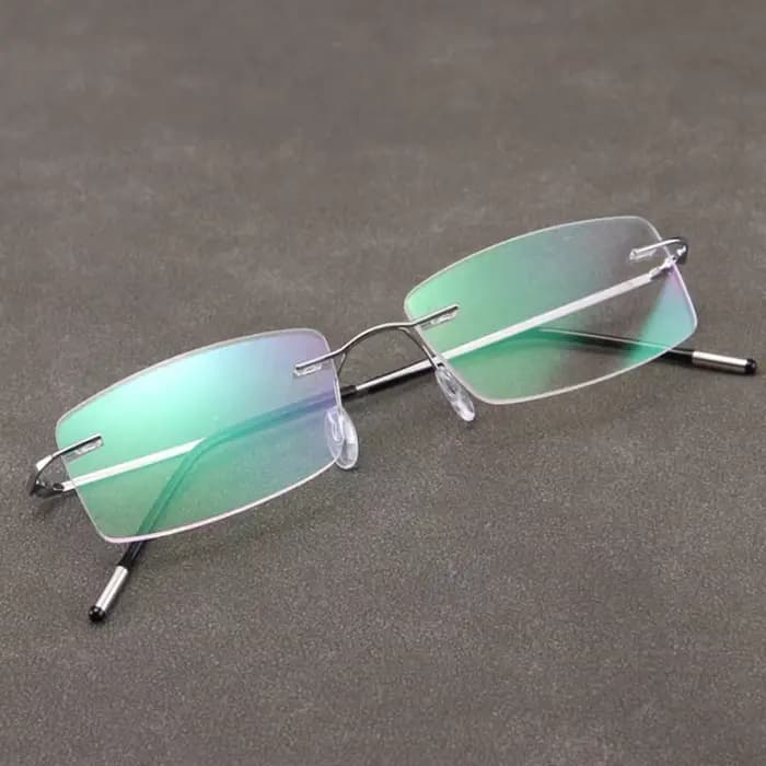 Lunettes de lecture rectangulaires sans bords pour hommes
