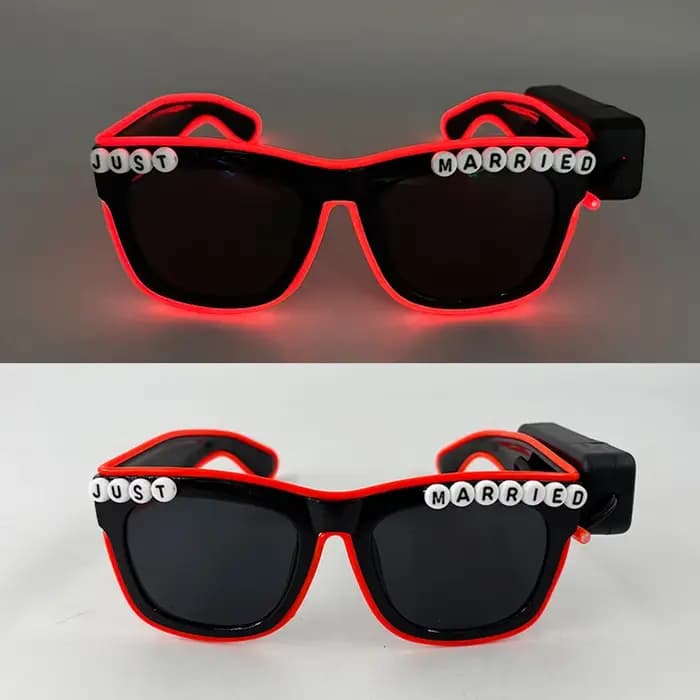 LED sans fil juste marié lunettes mariage nuptiale douche faveurs mariée