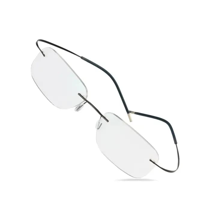 Lunettes sans monture en titane pour hommes et femmes, verres photochromiques gris pour myopie, opti