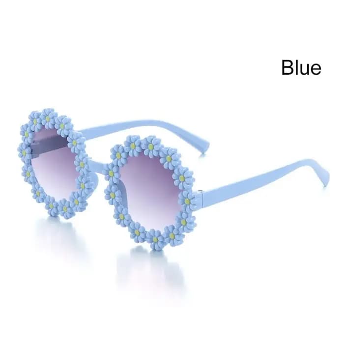 Nouvelles Lunettes de Soleil Rondes à Motif Marguerite pour Fête Disco