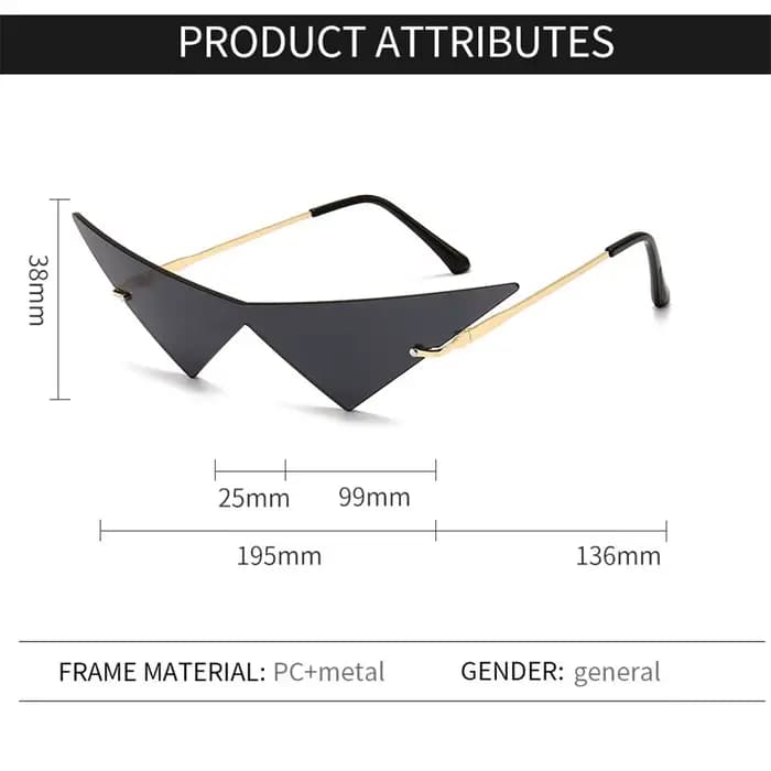 Lunettes de soleil triangle vintage pour femmes