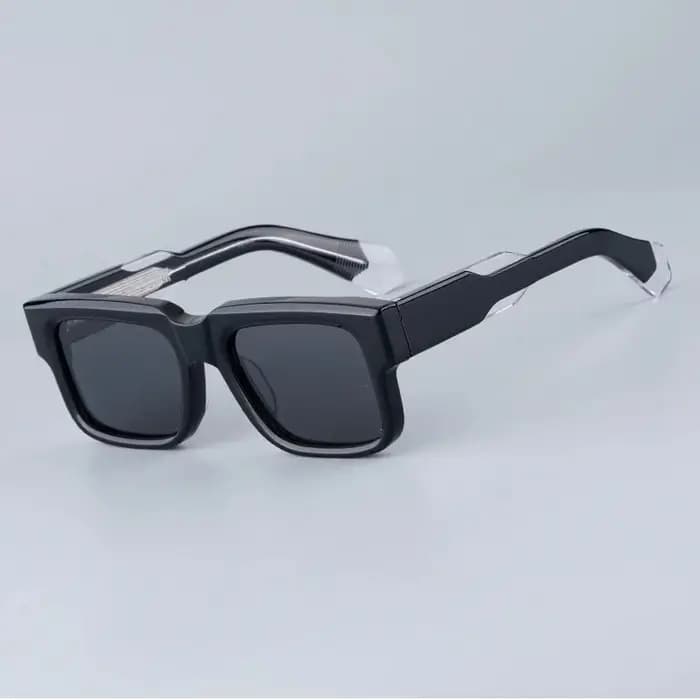 JMM The gentlemens Star Hemmings Style lunettes de soleil carrées en acétate avec métal doré argent classique Vintage