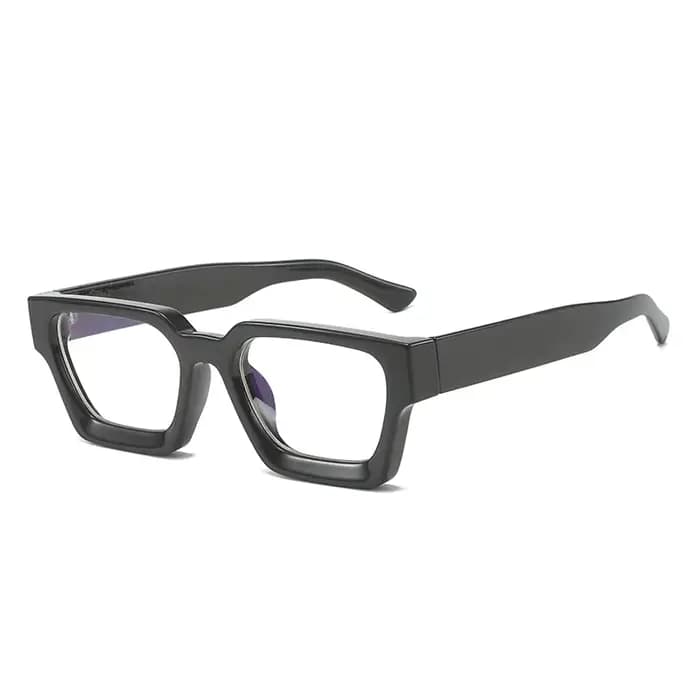 Lunettes carrées jaunes pour femmes, verres transparents surdimensionnés, Vintage, grande monture, p