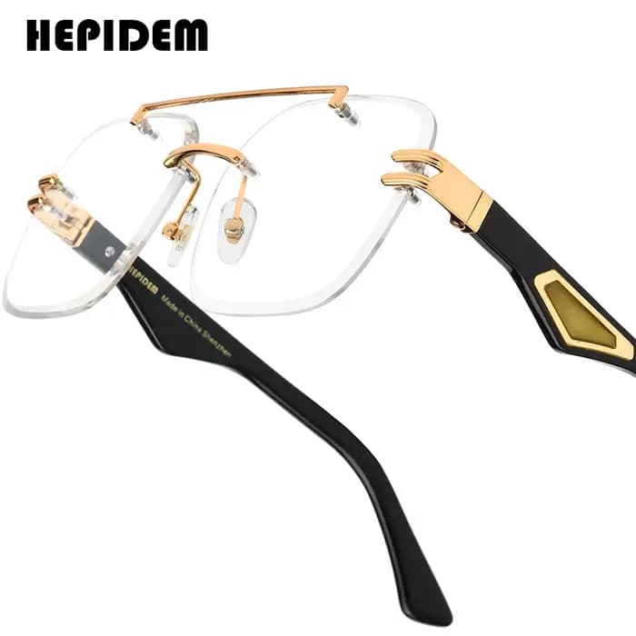HEPIDEM lunettes en corne de buffle hommes 2025 nouvelle marque de luxe Design sans monture sans cadre grand