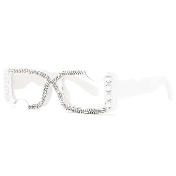 53614 femmes luxe diamant carré Anti bleu lunettes montures mode ordinateur
