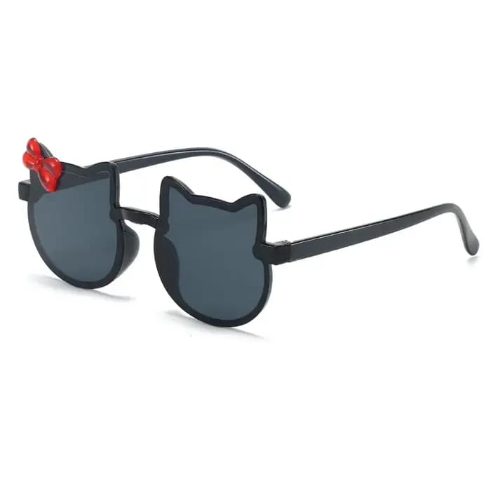 GM LUMIAS Lunettes de soleil sans monture en forme de chat multicolores populaires pour enfants avec nœud papillon