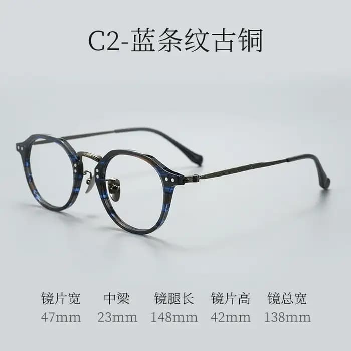 BCLEAR sculpté rétro littéraire acétate lunettes cadre femmes polyvalent titane jambes polygonales hommes