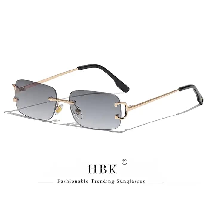 HBK rétro sans bordure lunettes de soleil femmes carré cadre mental lunettes de soleil conception en