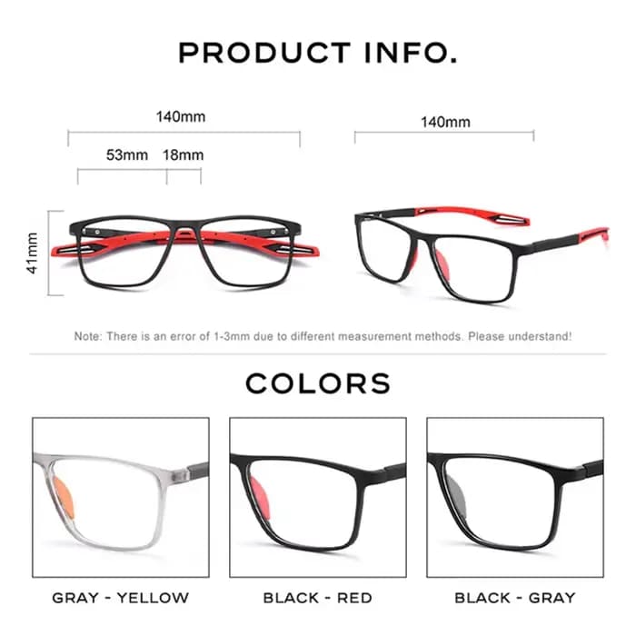 CAPONI sport hommes lunettes TR-90 cadre robuste résistant à l'usure lunettes antidérapantes lumière