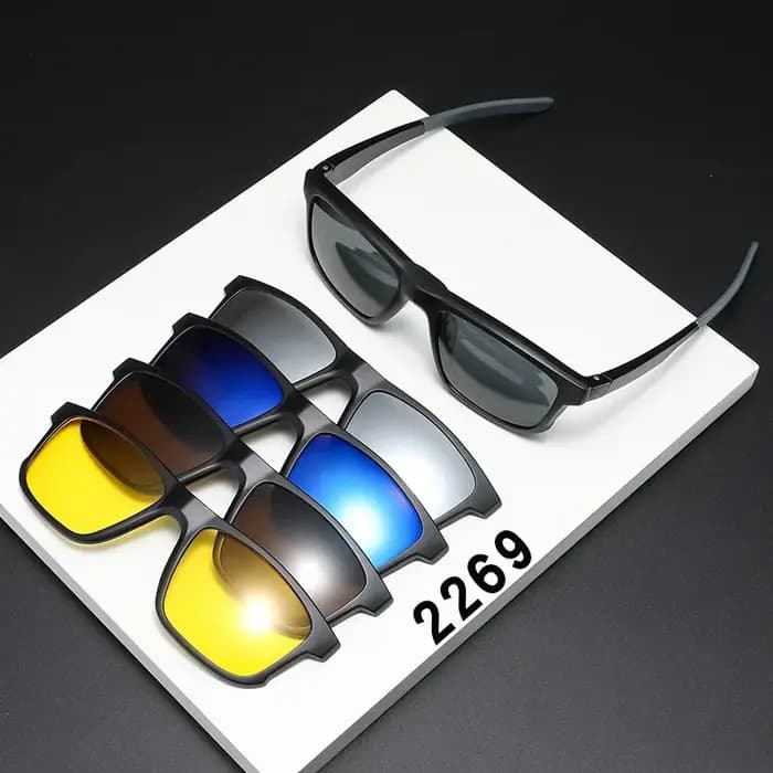 Monture de lunettes pour hommes et femmes avec 5 clips magnétiques