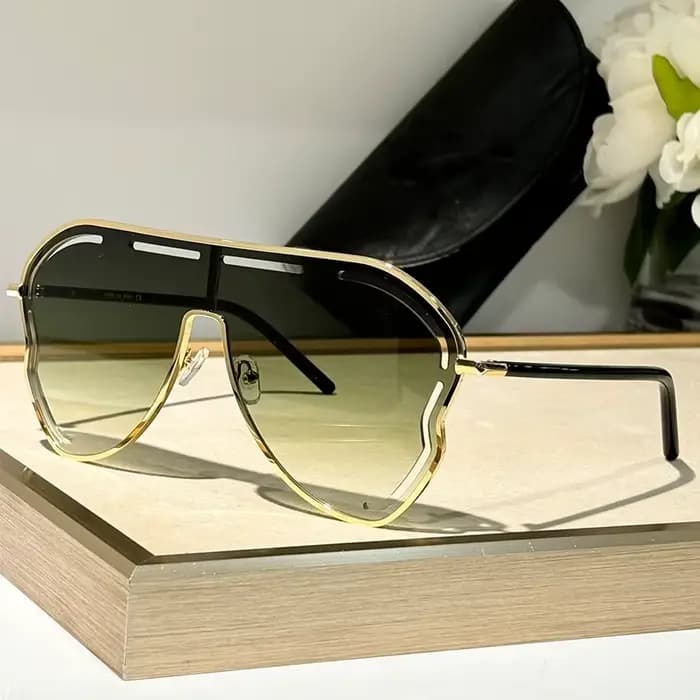 Lunettes de soleil à monture large en alliage pour hommes et femmes