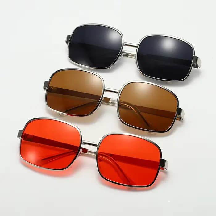 Lunettes de soleil métalliques à grande monture européennes et américaines pour hommes et femmes