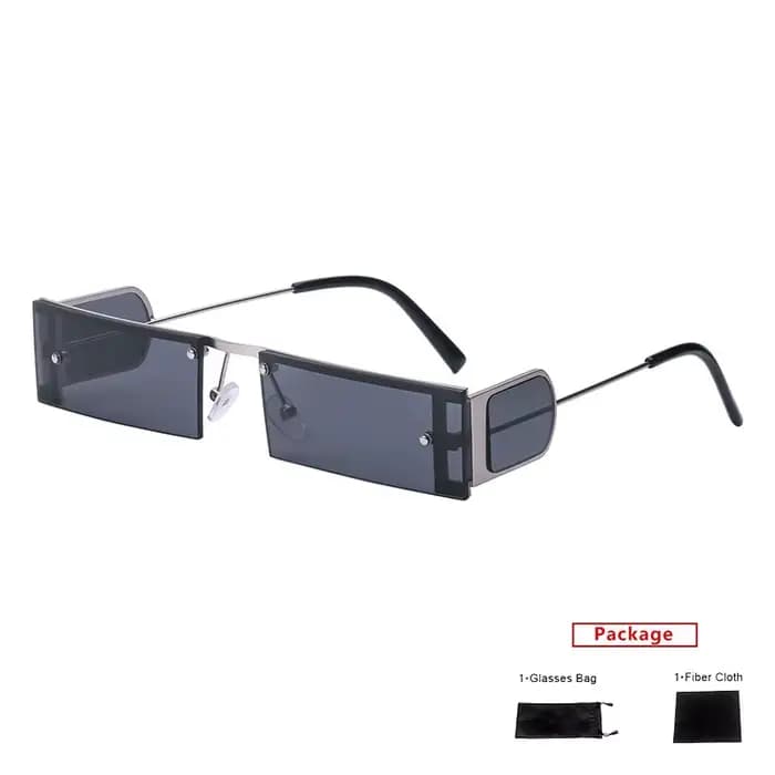 Mimiyou – lunettes de soleil rectangulaires sans bords pour hommes et femmes