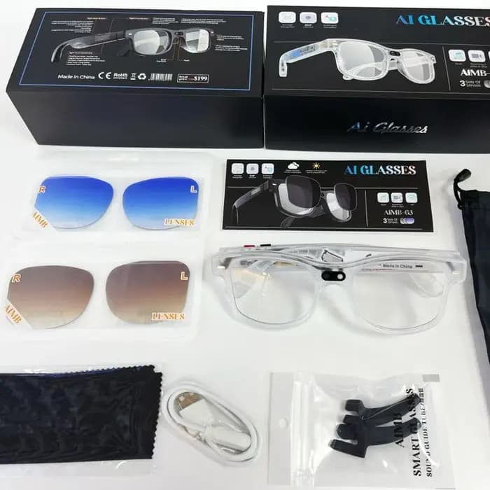 Lunettes de soleil tendance, lunettes intelligentes de cyclisme, lunettes de sport avec fonction d'a