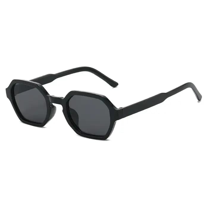 1 paire de lunettes de soleil octogonales rétro à monture noire