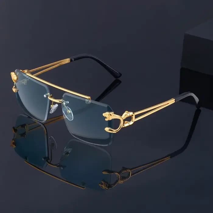 Lunettes de soleil vintage de luxe dorées