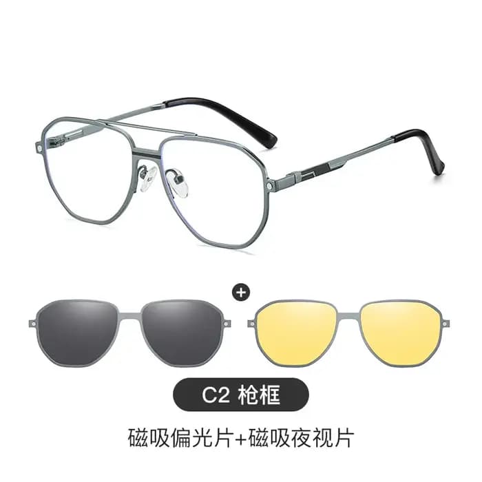 Ceofy hommes femmes mode lunettes cadre rétro polarisé Vision nocturne soleil pince aimant optique