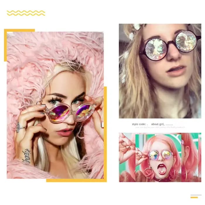 Lunettes Caleidoscope Colorées pour Femmes
