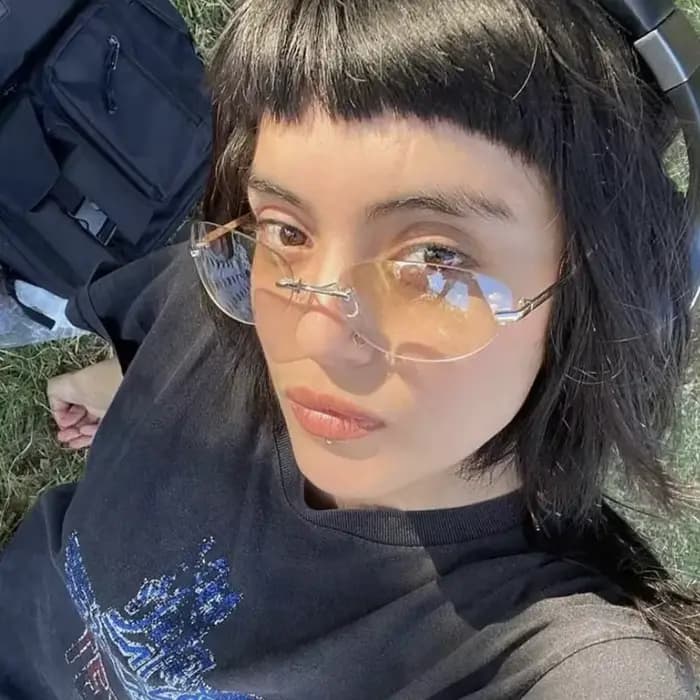 Lunettes de soleil ovales sans monture pour femmes