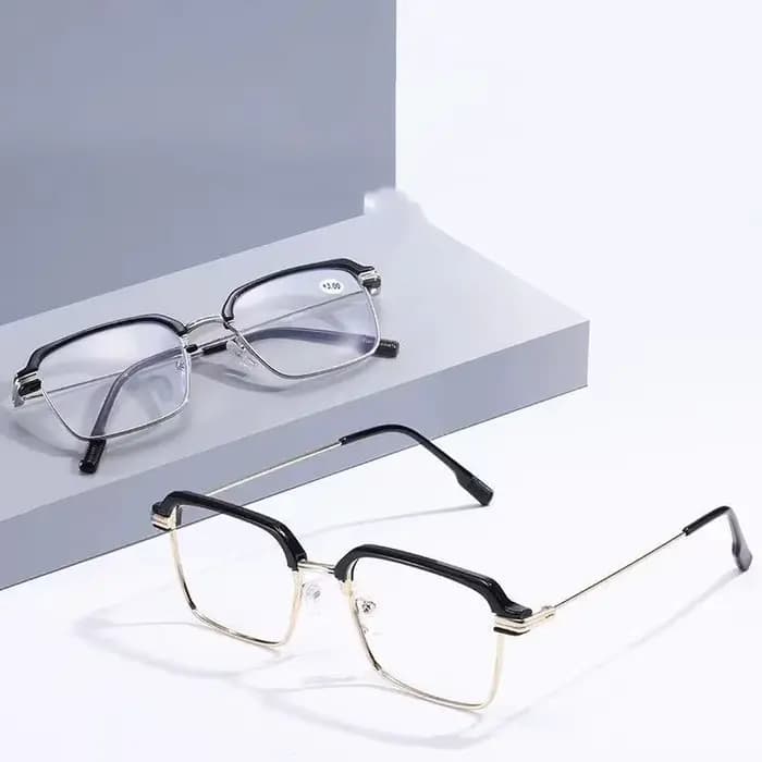 Lunettes d'ordinateur, monture demi-carrée en métal