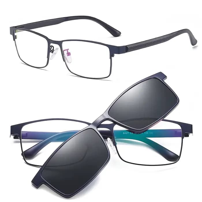 Clip magnétique polarisé sur lunettes de soleil hommes Prescription lunettes de soleil optiques pour