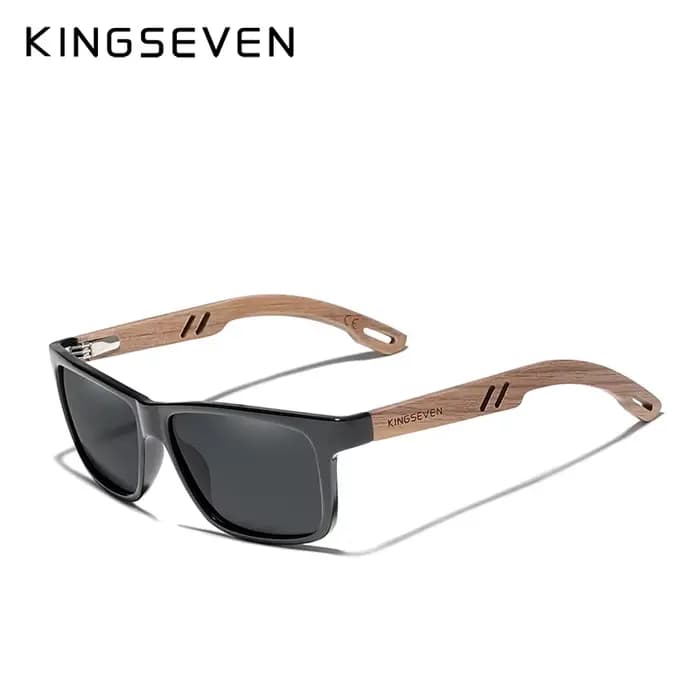 KINGSEVEN 100% lunettes De soleil polarisées Vintage hommes en bois