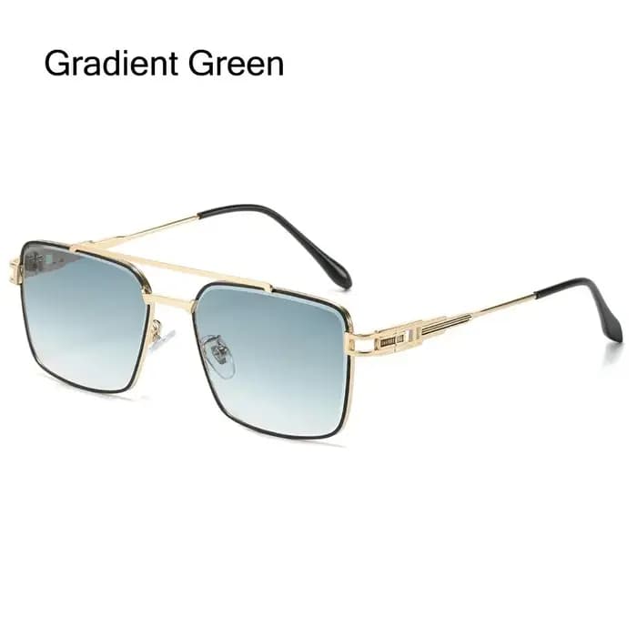 Lunettes de soleil tendance à double pont et bords coupés