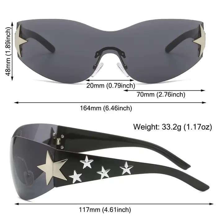 Lunettes de soleil Y2K sans monture pour hommes et femmes