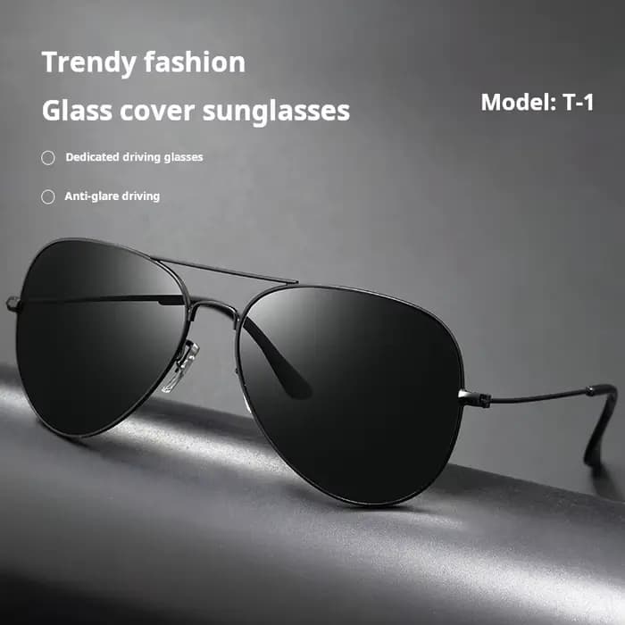 YIMARUILI classique mode pilote hommes lunettes de soleil Vintage Double faisceau lentilles en verre conduite optique