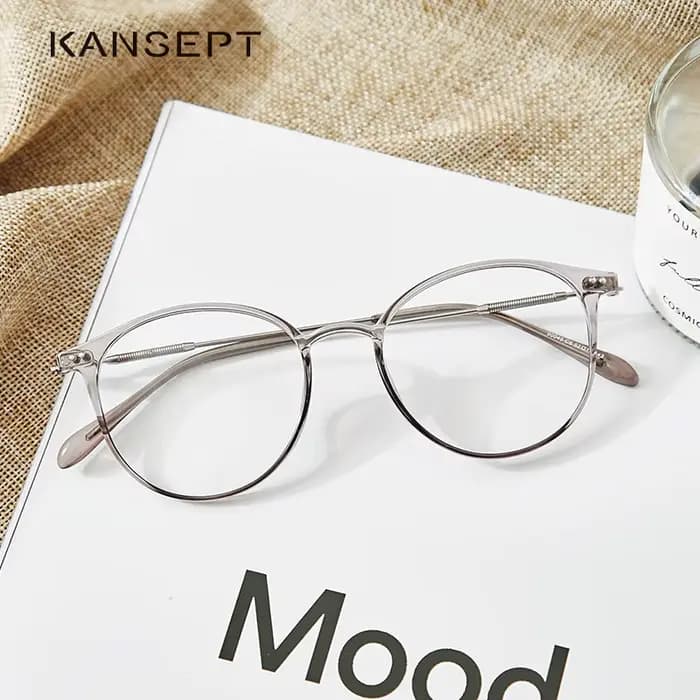 KANSEPT lunettes rondes cadre femmes ultraléger mode myopie Prescription lunettes montures acétate l