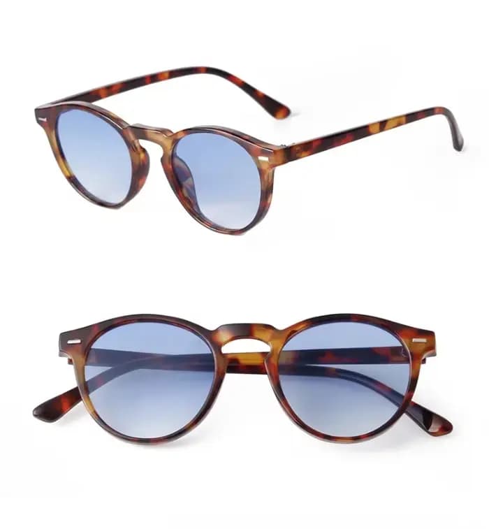 Lunettes de Soleil Rondes Vintage pour Homme et Femme