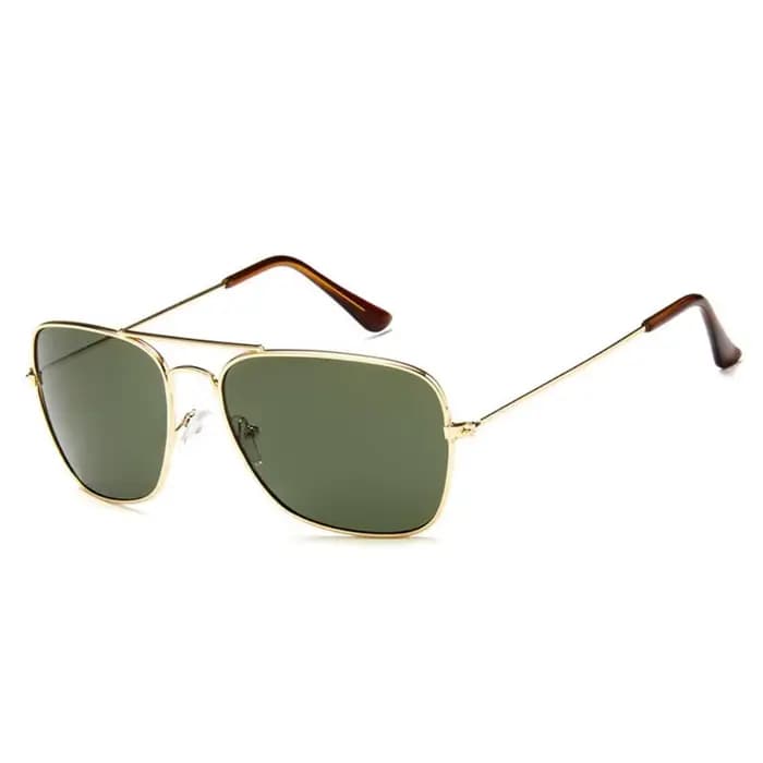 Shonemes lunettes de soleil carrées Vintage Double pont conduite nuances cadre en métal extérieur UV