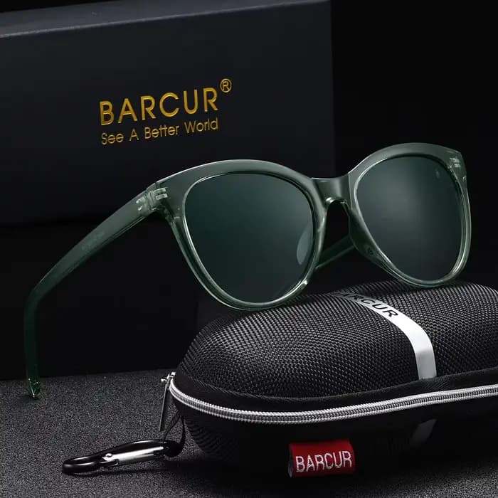 BARCUR-Lunettes de soleil polarisées œil de chat pour femme, monture PC, simple, confortable, ultra
