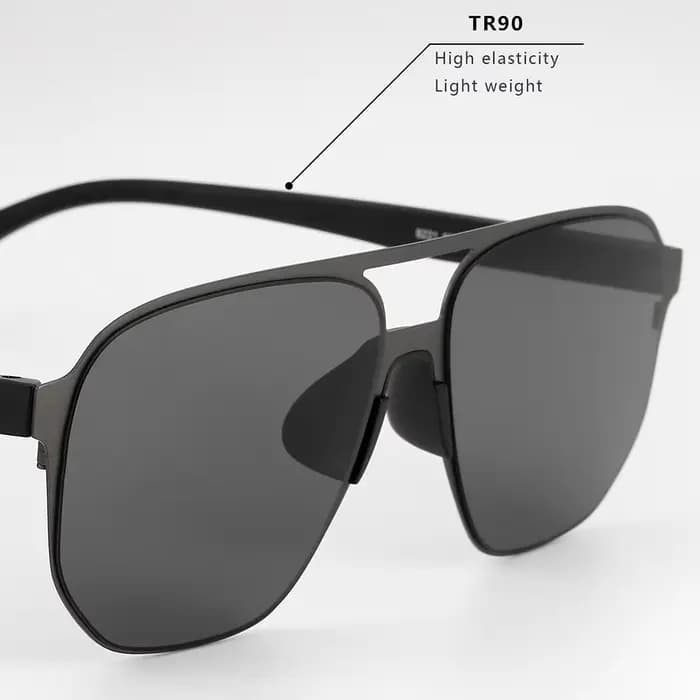 VEITHDIA-Lunettes de soleil pilote en acier inoxydable pour hommes, lunettes de sport polarisées, lu
