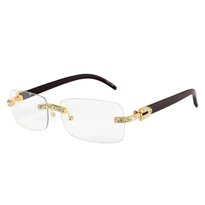 Lunettes de soleil rectangulaires vintage sans monture pour femmes et hommes