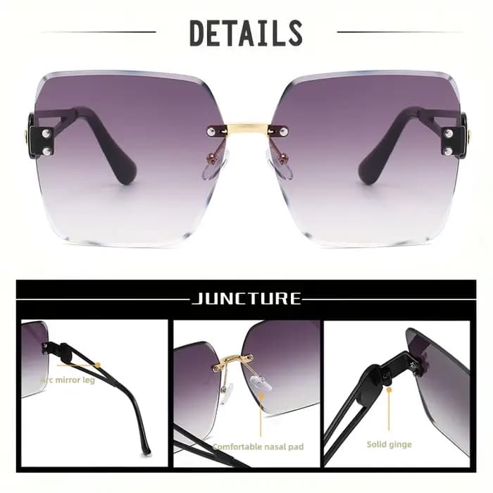 RUISIMO sans monture métal carré lunettes de soleil femmes hommes couleur claire marque exquise