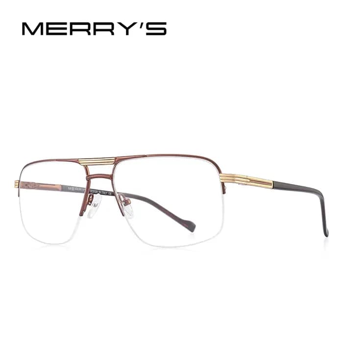 MERRYS DESIGN hommes classique carré lunettes optique cadre de luxe Double pont