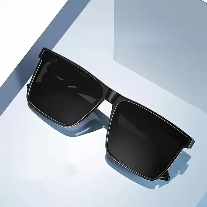 Lunettes de vue carrées noires simples unisexes