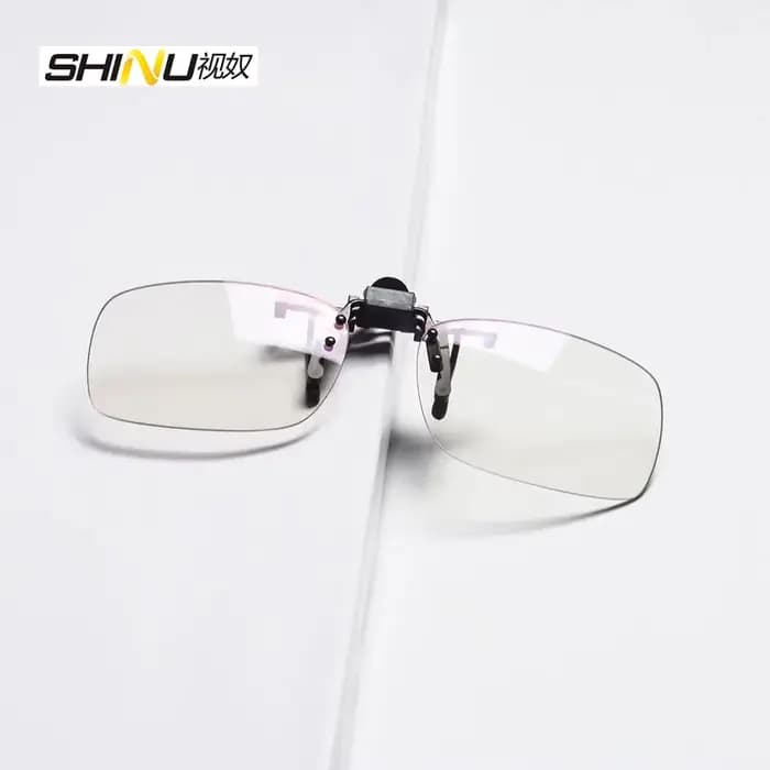 SHINU Clip sur lunettes Anti lumière bleue polarisé Clip lunettes de soleil Orange Bluelight lentill