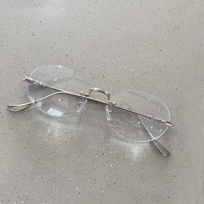 Lunettes ovales rétro sans cadre pour hommes et femmes